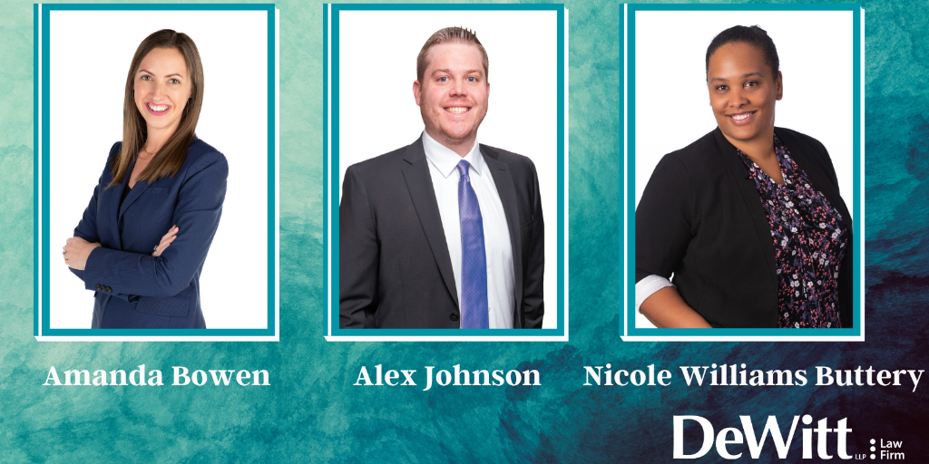 Featured Image for DeWitt Announces Attorneys Bowen, Johnson, and Williams Buttery 
Promoted to Partner