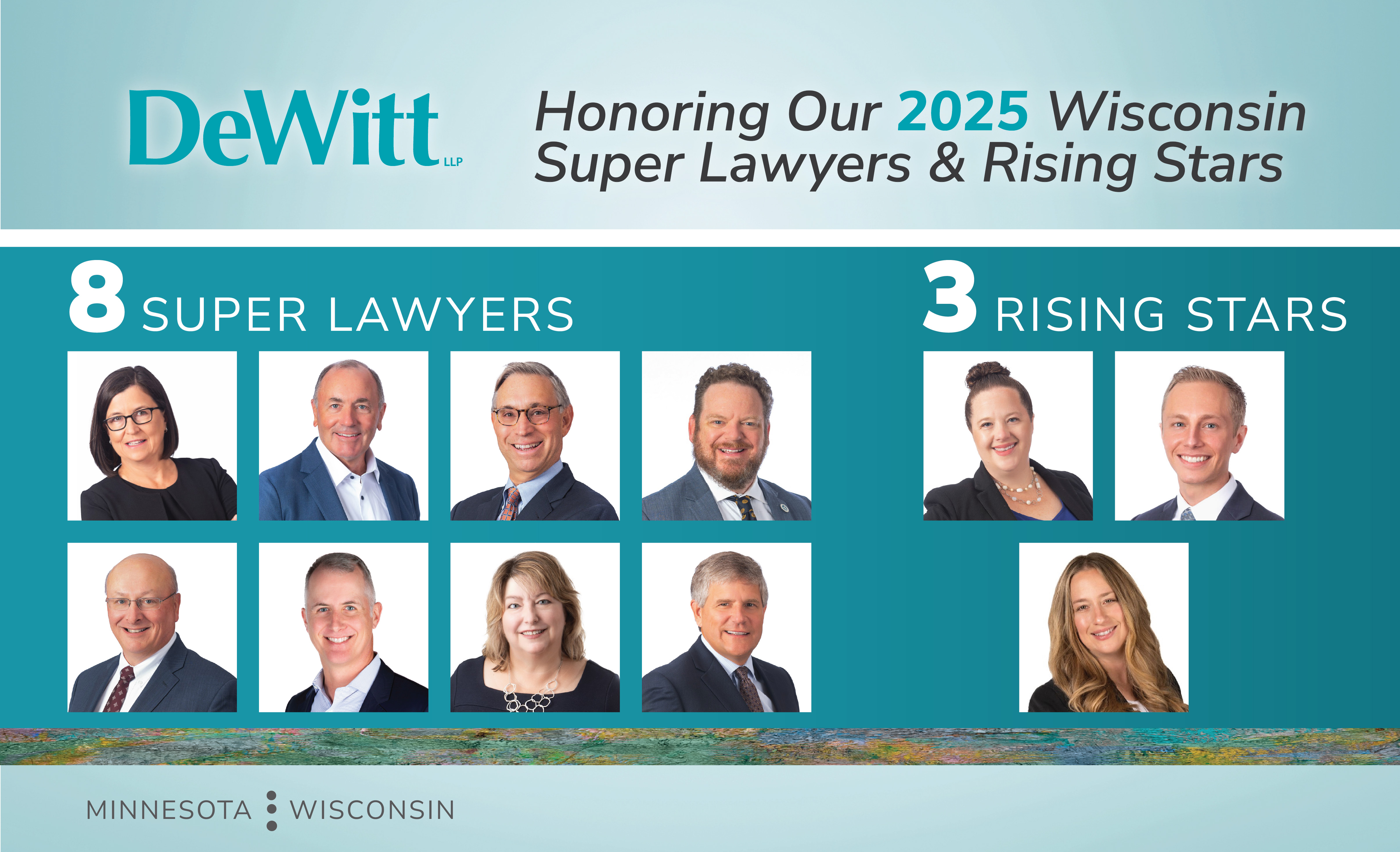 DeWitt Celebrates Eleven Attorneys Selected as 2025 Wisconsin Super Lawyers and Rising Stars Featured Image
