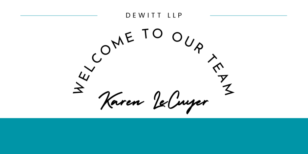 Featured Image for DeWitt LLP Welcomes Seasoned Intellectual Property 
Attorney Karen LeCuyer, Ph.D.